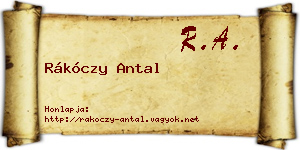 Rákóczy Antal névjegykártya