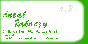 antal rakoczy business card